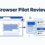 Browser window with highlighted text transforming into marketing content cards