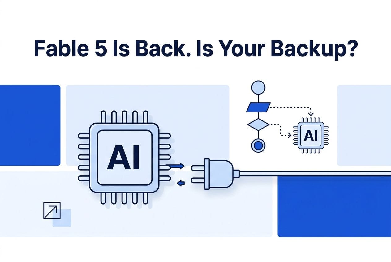 AI model reconnecting with fallback flowchart illustration