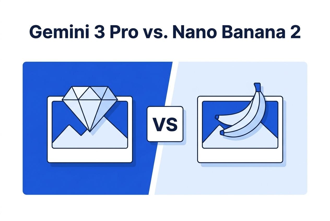 Versus comparison of Gemini 3 Pro Image and Nano Banana 2 image models