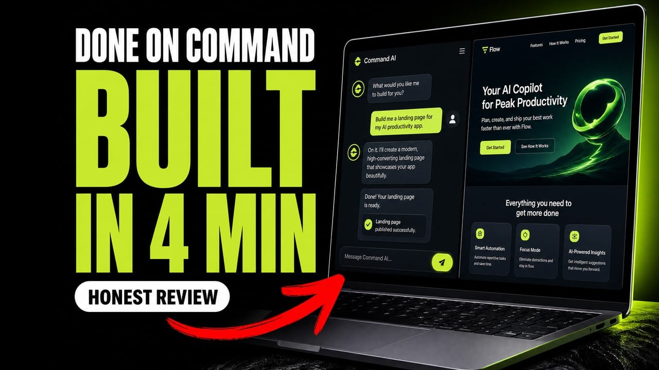Done On Command review — AI command centre that builds and publishes a landing page