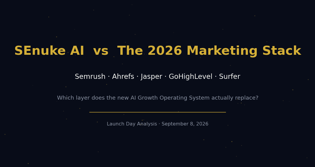 SEnuke AI vs Semrush, Ahrefs, Jasper, GoHighLevel and Surfer – launch day comparison