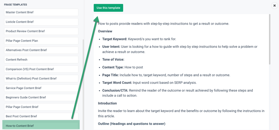 Frase.io Content Brief