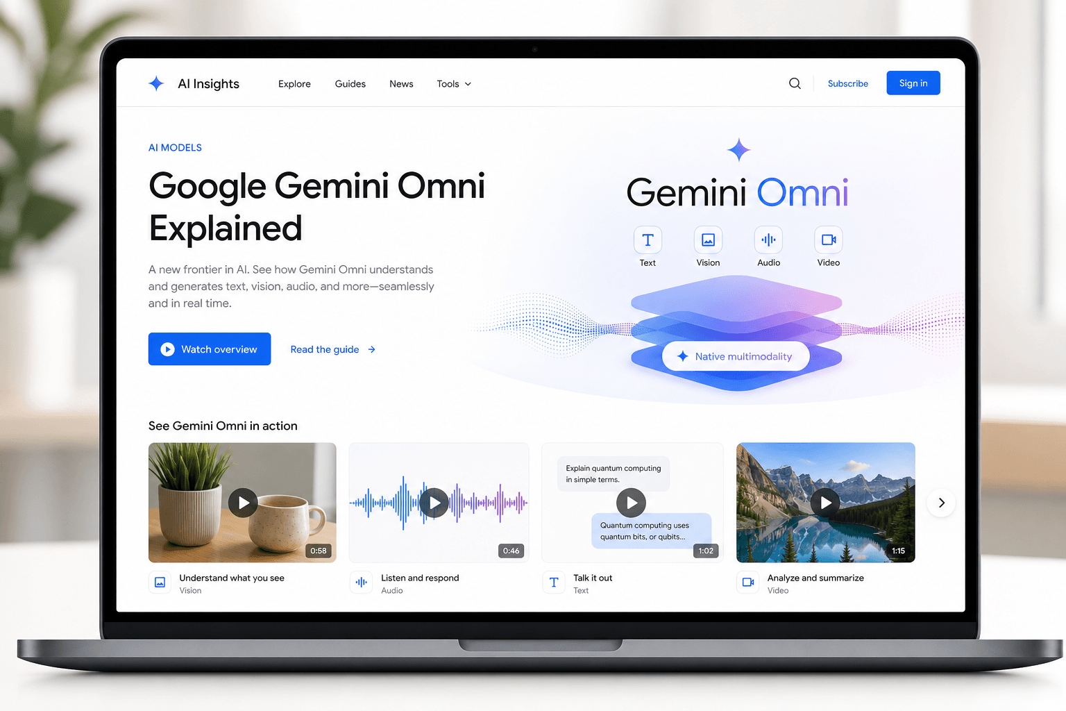 Gemini Omni homepage-style editorial visual